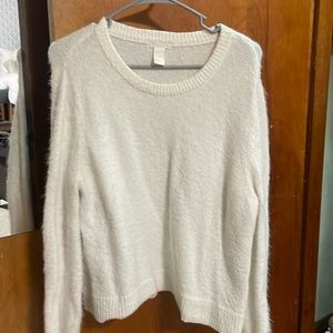 White fluffy sweater